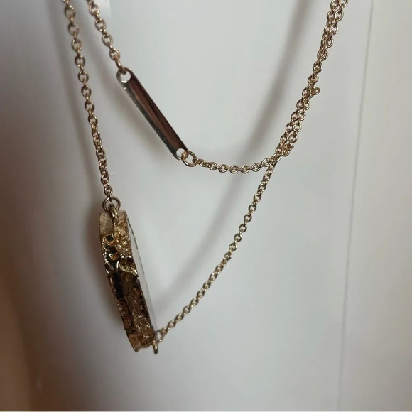 Purple / lilac agate  crystal stone two layer necklace - Picture 2 of 3